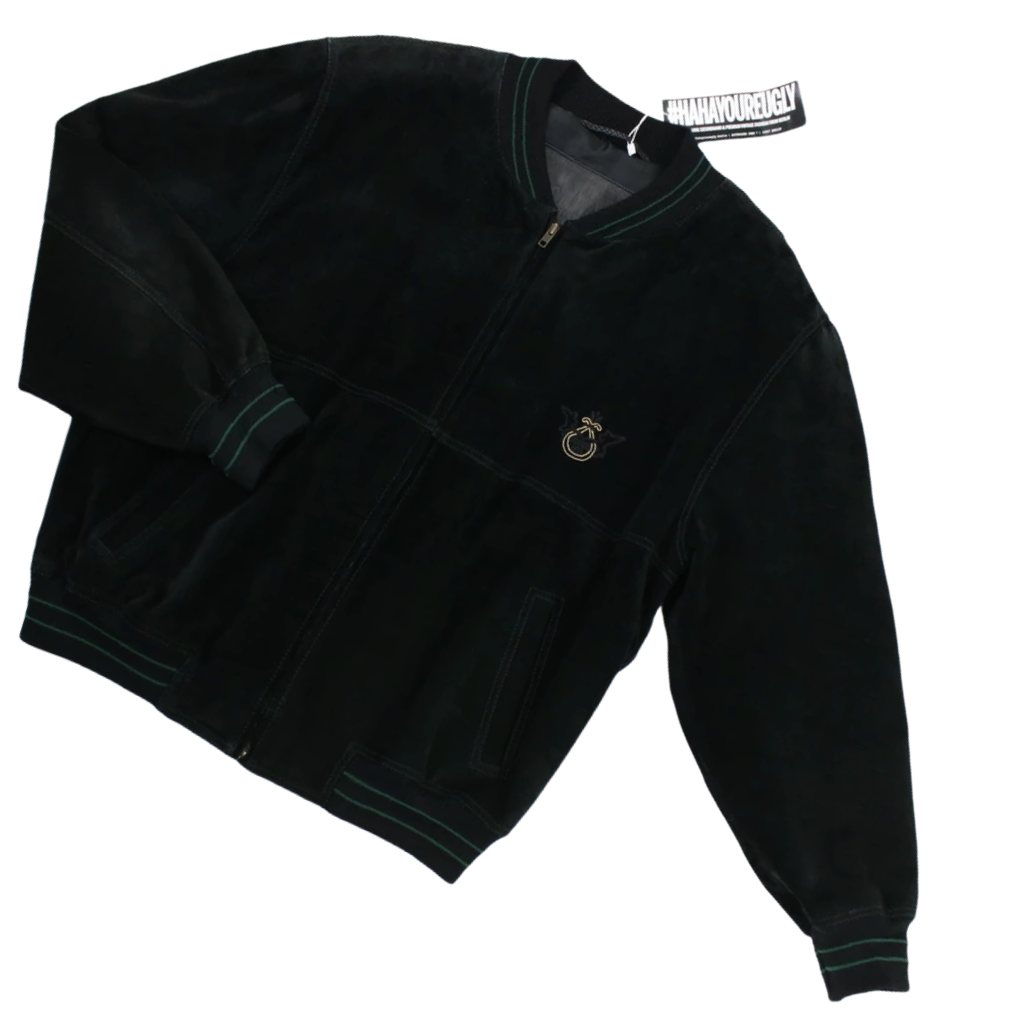 TORRAS: BLACK LEATHER BOMBER : L