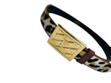 ANIMAL PRINT BELT WITH GOLDEN BUCKLE : 85 CM